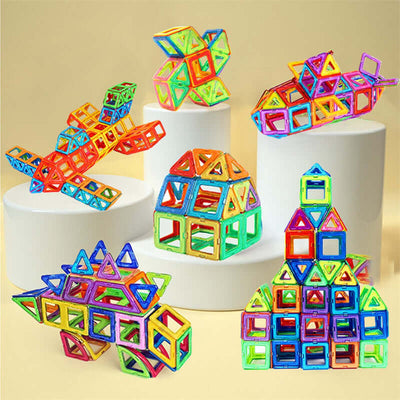 The Magnetic Building Blocks DIY Magnets Toys set is an exciting and educational toy designed to inspire creativity and problem-solving in children. With its colorful magnetic pieces, kids can create a variety of structures, helping to develop spatial awa