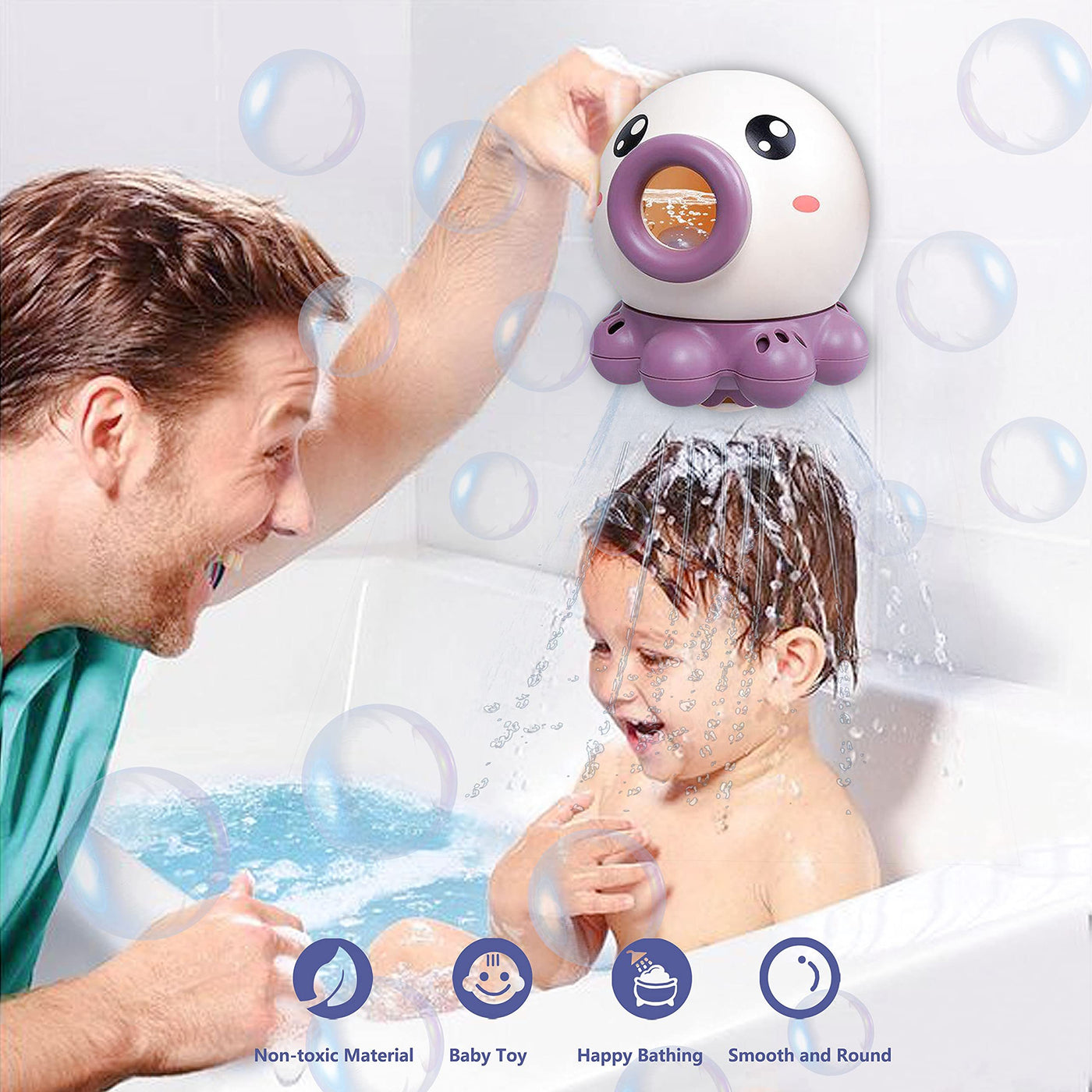 The Octopus Fountain Bath Toy is a fun and interactive water toy that adds excitement to bath time and summer outdoor play. With a rotating shower and water jet feature, it creates a lively fountain effect that kids will love. This playful toy stimulates 