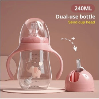 Baby learn to drink cup