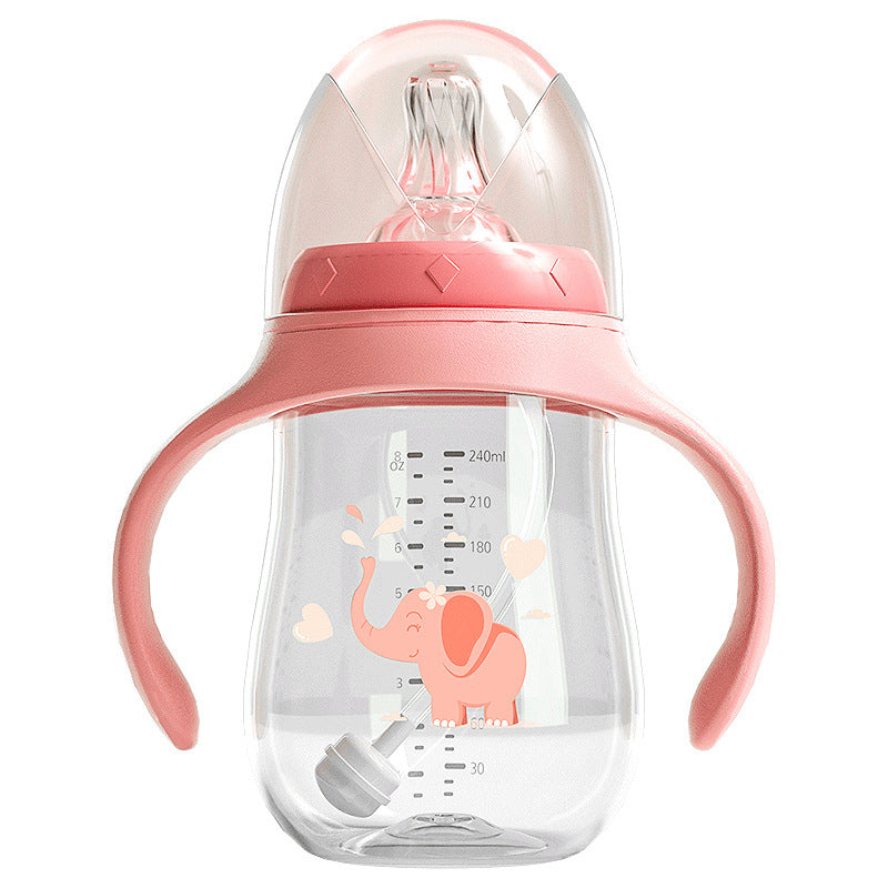 Baby learn to drink cup