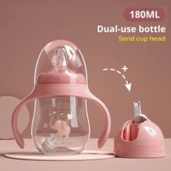 Baby learn to drink cup