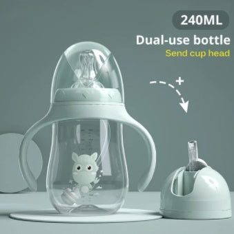 Baby learn to drink cup