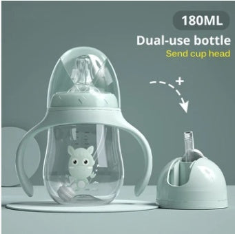 Baby learn to drink cup