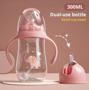 Baby learn to drink cup