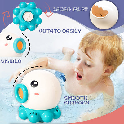 The Octopus Fountain Bath Toy is an entertaining and interactive water toy that enhances bath time and summer fun. Equipped with a rotating shower and water jet, it creates a fun and playful fountain effect that keeps kids engaged. Perfect for the bathroo