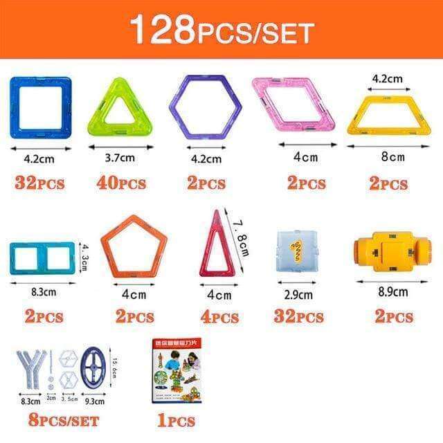 The Magnetic Building Blocks DIY Magnets Toys set is the perfect educational toy for young builders. This construction set includes colorful magnetic pieces that children can use to create a wide variety of structures. It promotes creative thinking, probl