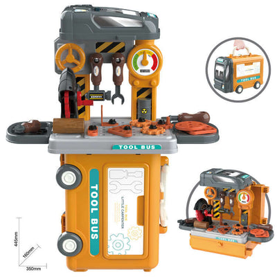 The Kids Kitchen Cutlery Set Tools Bus Suitcase Toys provide an engaging way for children to explore pretend play. This colorful set includes a variety of kitchen tools stored in a fun bus-shaped suitcase, making it easy to organize and travel with. Perfe